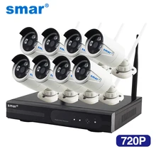 Smplug And Play 4CH система видеонаблюдения Беспроводной NVR комплект P2P облачный вид 720P HD наружная ИК домашняя охранная камера видеонаблюдения wifi IP камера
