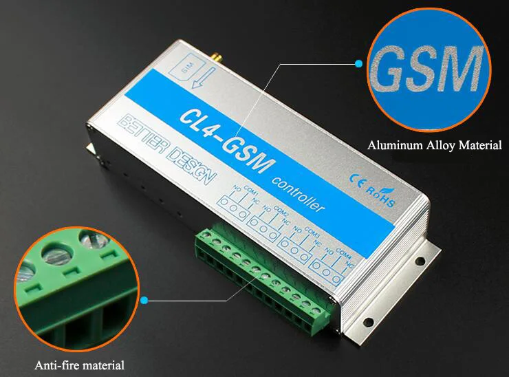 SMS Switch Controller Module 4 Way Output For ON/OFF High-power AC Motor Home Appliance Light Electric Lock