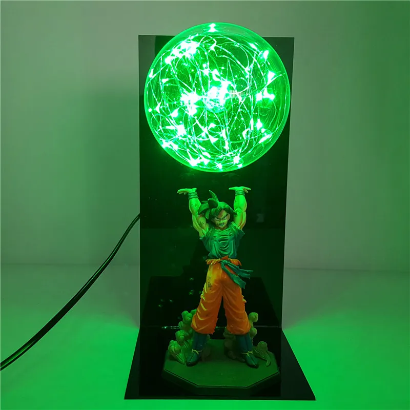 Dragon Ball Z Goku Spirit Bomb фигурки светодиодные лампы игрушки аниме Dragon Ball Супер Сон Гоку фигурка игрушка диорама 15 цветов выбрать - Цвет: Светло-зеленый