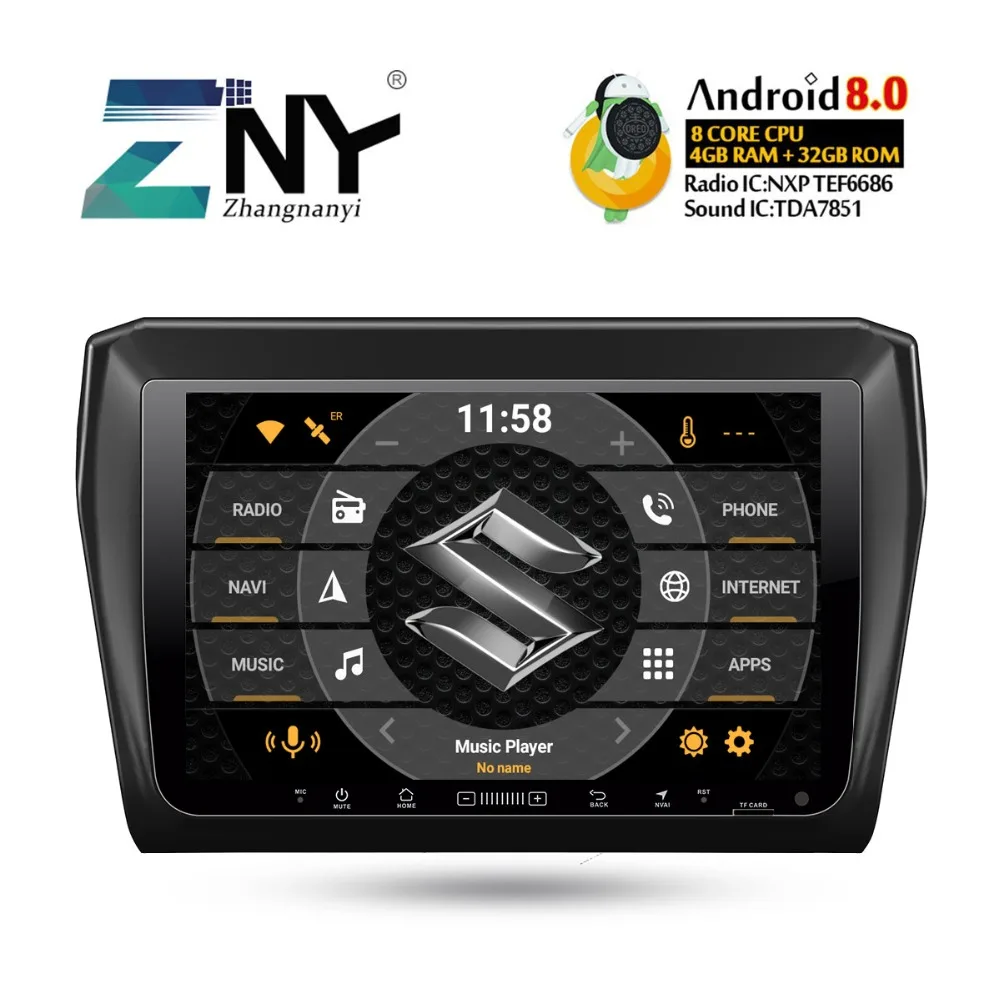 

9" IPS Android 8.0 Car Radio GPS For Suzuki Swift 2017 2018 Navigation FM RDS 2 Din Multimedia Audio Video Stereo Gift Camera