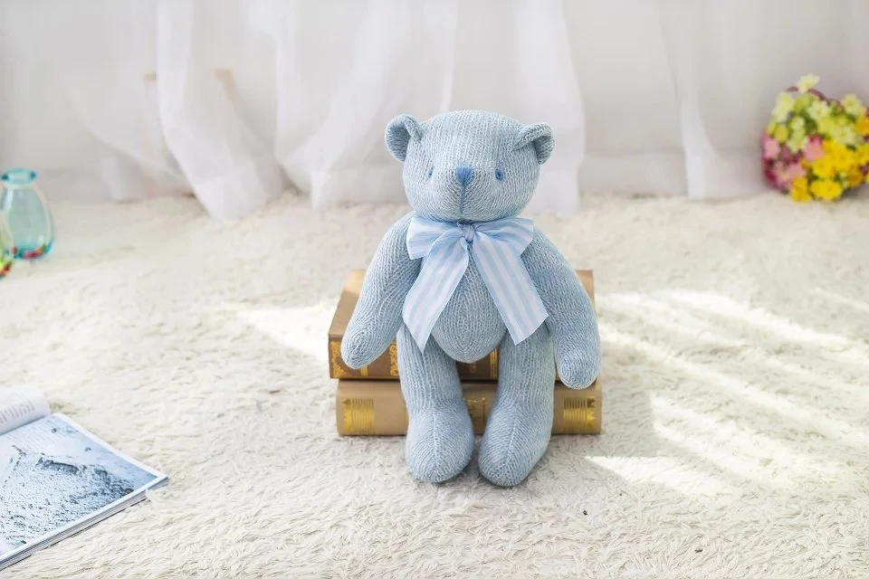 2017 новые высококачественные бант плюшевые игрушки Вязание плюшевый мишка кукла каваи маленькие плюшевые игрушки мягкие пушистый медведь