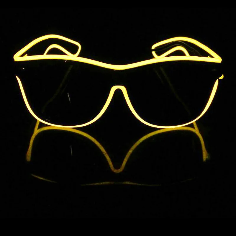 DHL Бесплатная доставка 100 компл./лот EL Очки EL Провода модные неоновые светодиодный свет затвор в форме Очки Rave фестиваль Вечерние