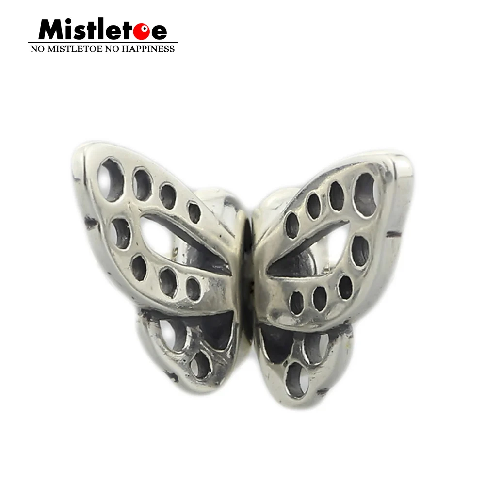 

Genuine 925 Sterling Silver Dancing Butterfly Spacers Charm Beads Fit European Troll 3.0mm Bracelet Jewelry