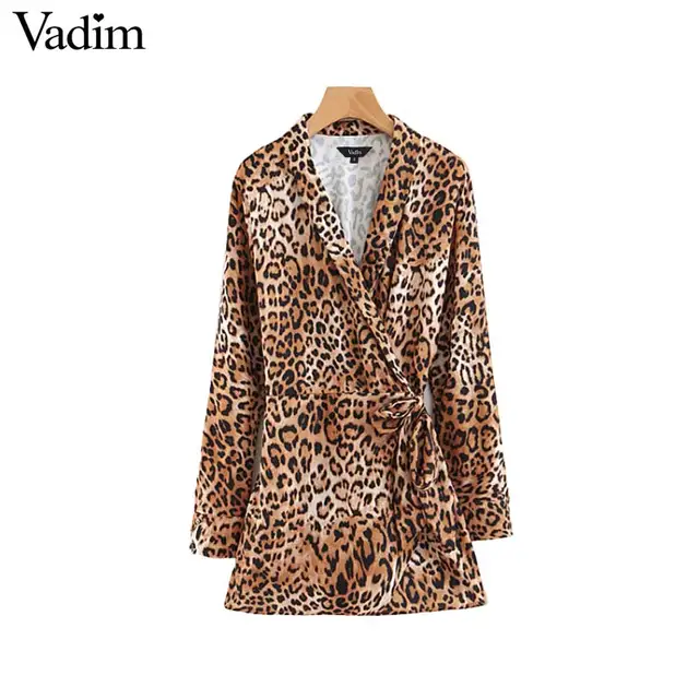 Fajas Abrigo Leopardo Cintura Bodys Elástica Mujer Corbata Cruz De Patrón Elegante Vadim V Cuello nPvxRqfw