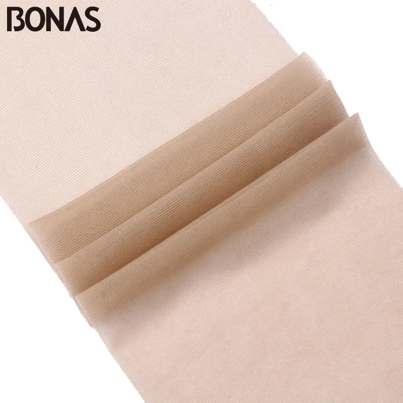 Женские нейлоновые колготки BONAS черные Бесшовные тонкие однотонные большого