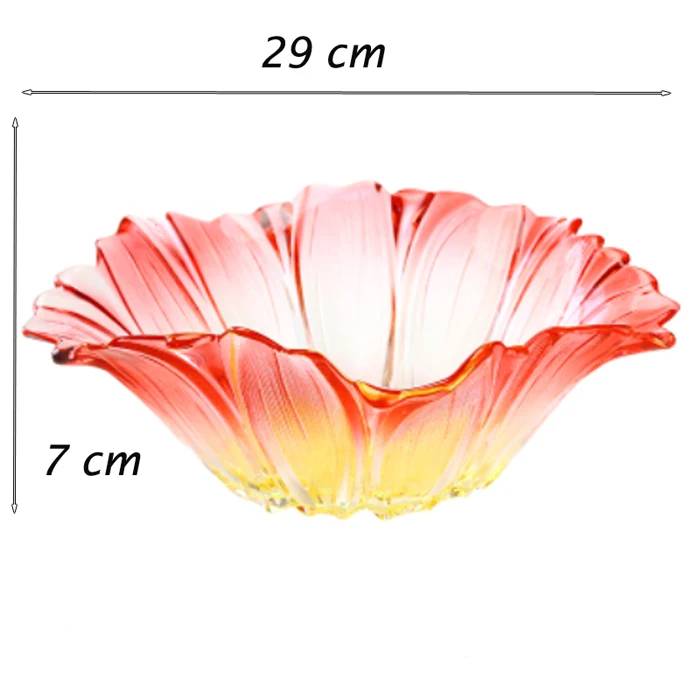 Хрустальные стеклянные сушеные тарелки для фруктов подарочная посуда для дома красивая стильная витражная стеклянная Фруктовая тарелка уникальные украшения для дома форма лоток для хранения - Цвет: middle  red