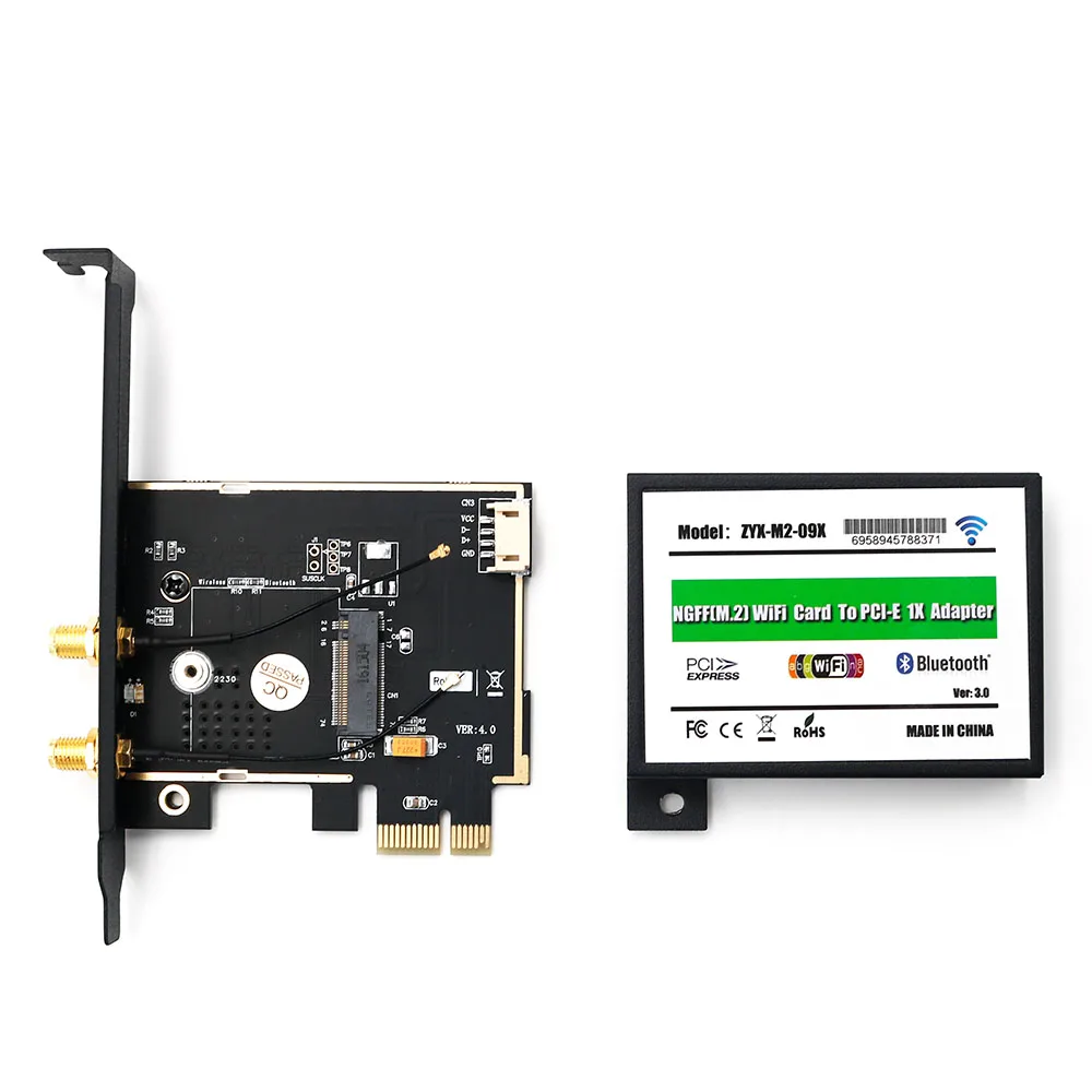 Беспроводной сетевой адаптер NGFF M.2 Wi Fi для PCI Express 1X Bluetooth Ethernet Сетевая карта с EMI