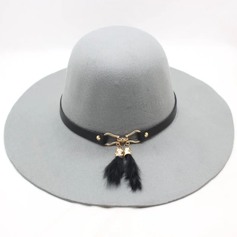BINGYUANHAOXUAN Chapeau,, повседневная фетровая Кепка с широкими полями, шляпы с куполом, высокое качество, шерстяная широкополая шляпа, женская черная шляпа