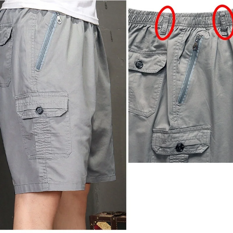 Летние мужские шорты Карго, черные, большие размеры 5XL 6XL 7XL, мужские дешевые простые шорты, эластичные мужские повседневные хлопковые шорты