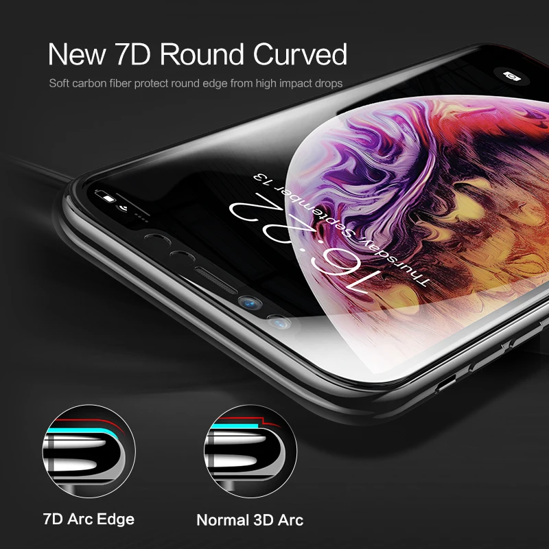 KISSCASE Gehärtetem Glas Für iPhone 7 6 Plus Volle Abdeckung Screen Protector Für iPhone Xs Max Xr