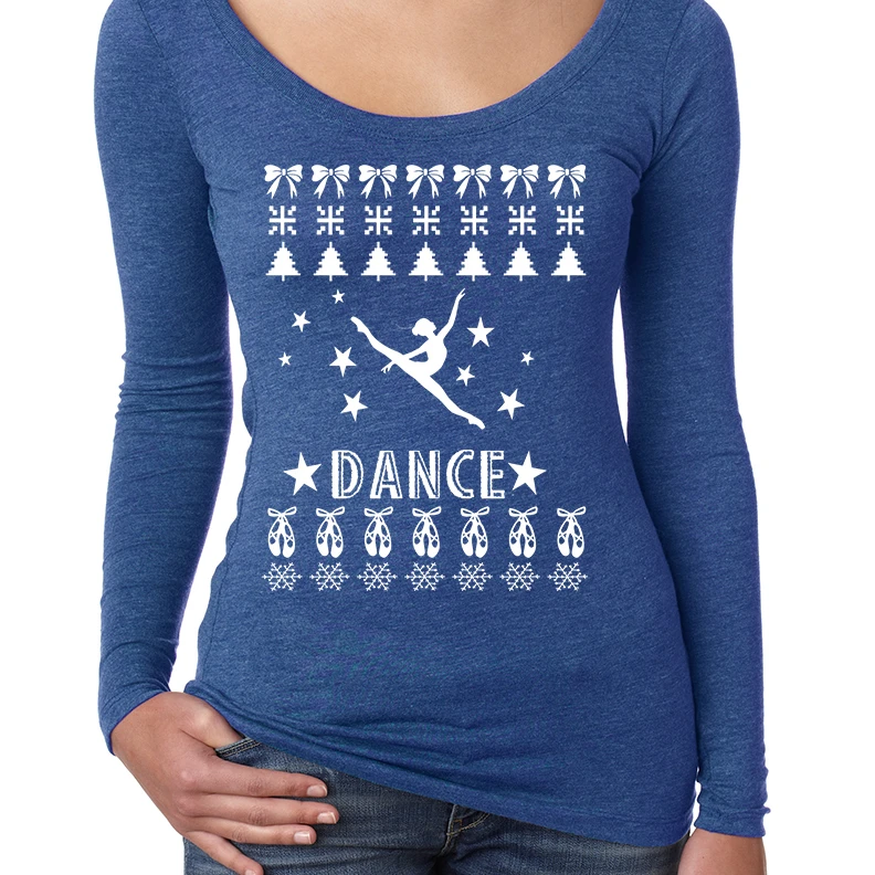 Women's Shirt Dance Ugly Xmas Tee Love Dancing Is Life Shirt (3)