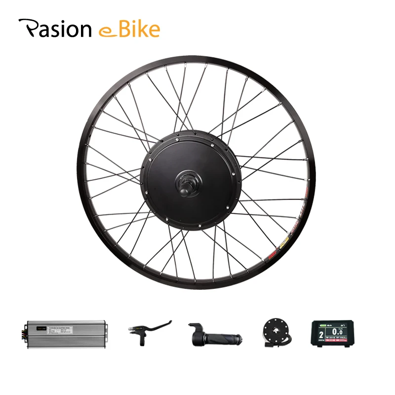 

Pasion eBike Electric Bicycle Conversion Kit 1500W V-Brake E Bike Rear Wheel Kit 26inch Electric Bike Kit 1500W 48V Motor Wheel