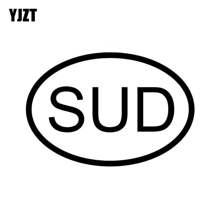 

YJZT 14.7CM*10CM VINYL DECAL SUD SUDAN COUNTRY CODE OVAL CAR STICKER Black Silver C10-01426