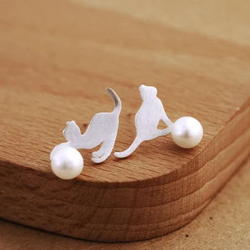 

Trendy Korean 925 Sterling Silver Cat Earrings For Women Wedding Bridal Earrings Pendientes Brincos Fashion Jewelry Gift