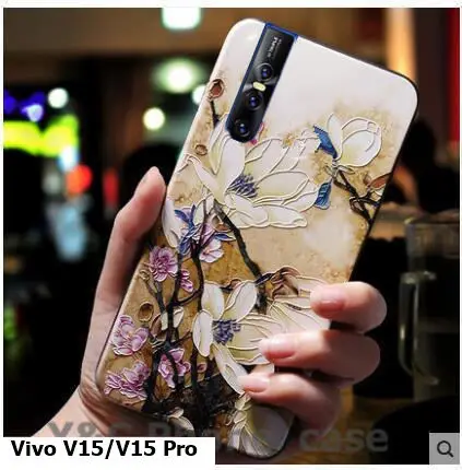 For vivo v15 pro Case silicone 3d relief luxury soft tpu Painted serise phone case for vivo v15 v15 pro cover case fundas coque