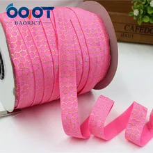 OOOT BAORJCT,1762834, 5/8» 16MM Bronzing elasticity Ribbon, 10 yards DIY handmade hair accessories Material, free shipping