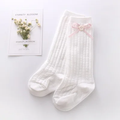 Хлопковые детские носки принцессы для девочек детские гольфы детские гетры весенний стиль - Цвет: white