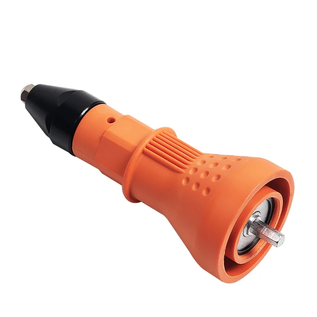 High Quality Electric Rivet Nut Gun Cordless Riveting Drill Adapter Insert Nut Tool with Handle Orange