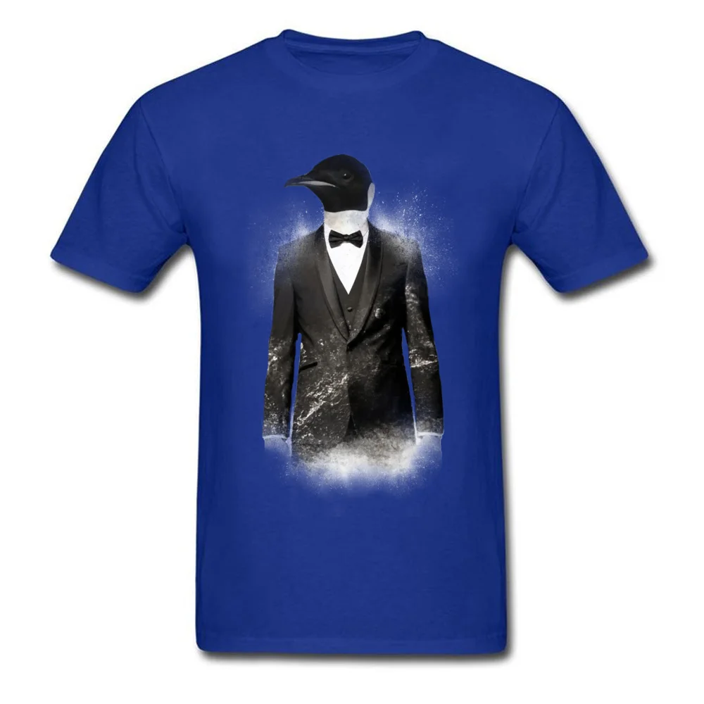 Printed On Blizzard Penguin Hip hop Short Sleeve ostern Day Tops Tees Funky Round Collar Pure Cotton Tops T Shirt Mens T Shirt Blizzard Penguin blue