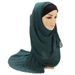 Новые модные женские туфли листьев плиссе морщин пузырь шифон хиджаб повязка на голову шарфы простые шали Обёрточная бумага мусульманин