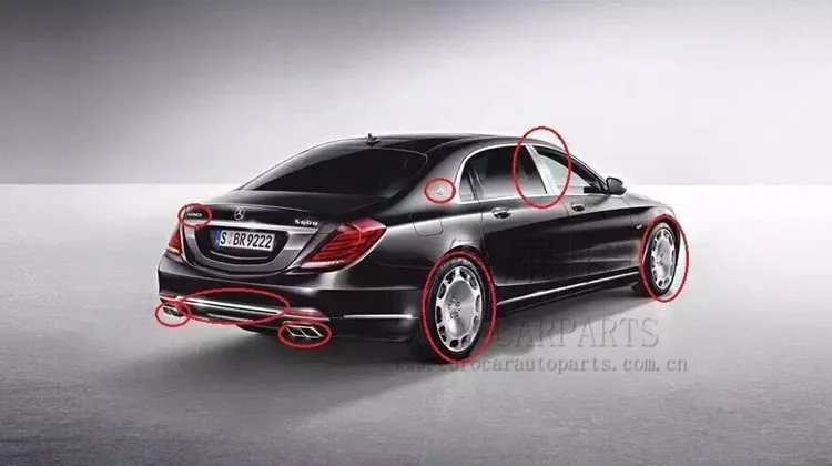  MB S-class W222 S350 S400 S450 S500 S600 fit for maybach S600 body kits  fron lip, cover, diffuser, emblem (4)
