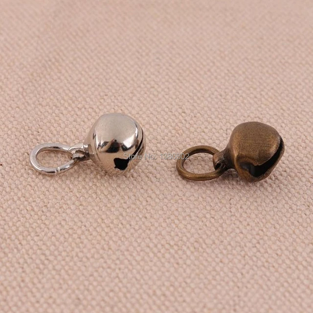 50pcs/lot 9.5mm Silver and Bronze color Metal Small Bell Jingle bell with  ring for Christmas Decoration Jewelry Accessories - AliExpress