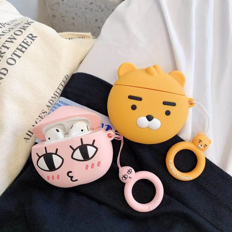 3D silicone ear sleeve for airpods Cute cartoon protective shell for Apple Wireless Bluetooth Headphone Protection Cover