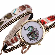 Scorching Promoting Girls Bracelet Watch Rhinestone Elephant Sample Quartz Watch Girls Costume Watches Relogio Feminino DropShipping