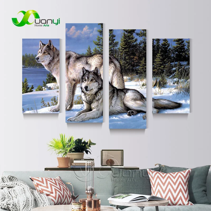 

Wolf Animal Wall Art Canvas Oil Painting Cuadros Decor Modular Wall Picture For Living Room Home Decor Prints Unframed PR1326