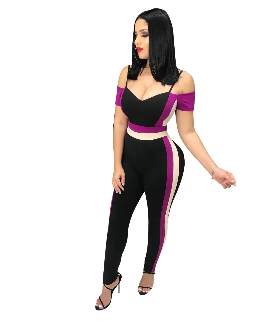 Women Yoga Jumpsuit Ribbed Long Sleeve Women's Zip-Up Long