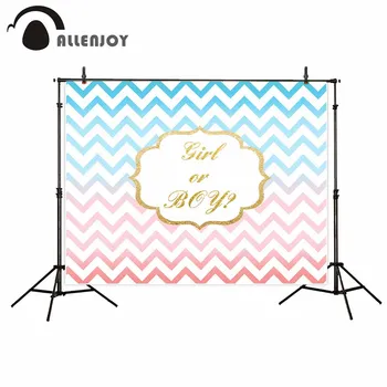 

Allenjoy photography backdrop blue pink chervon birthday custom background professional photobooth photographic accessories