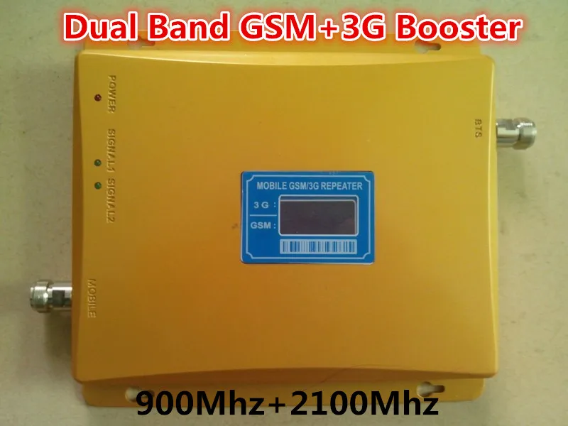 

Original New Dual Band LCD display 3G GSM Mobile Phone Signal Repeater GSM 900mhz WCDMA 2100mhz Booster Amplifier +Power Adapter