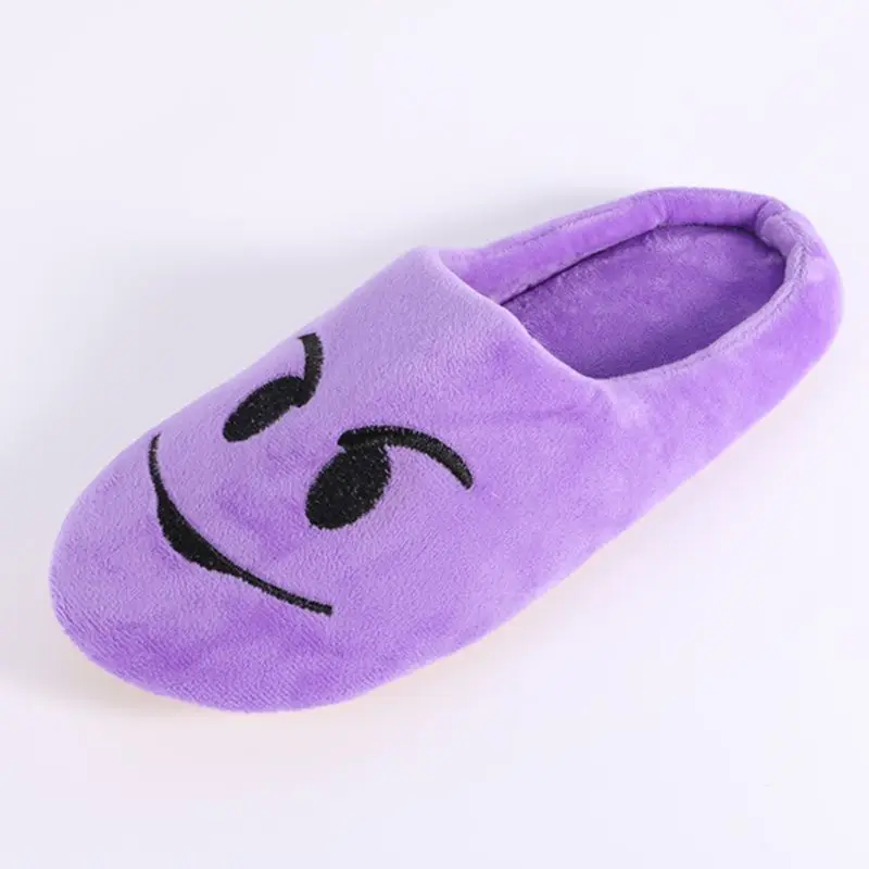 2018 Indoor Warm Emoji Slippers Winter Cotton Plush Slipper Emoji Shoes Smiley Emoticon Winter Soft Cartoon Shoes