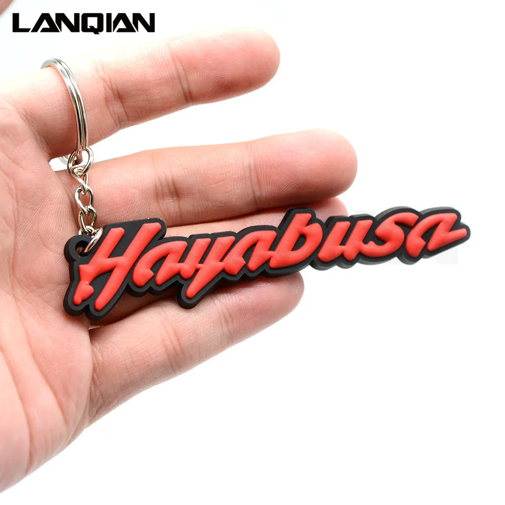 

3 colors optional motorbike accessorie 3D soft rubber motorcycle key ring red motorbike keychain for all suzuki hayabusa model