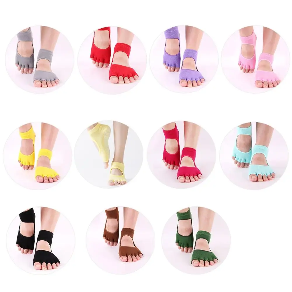 

finger Toe Separate socks woman silicone non-slip toe socks cotton Professional pilates Yoga seamless socks