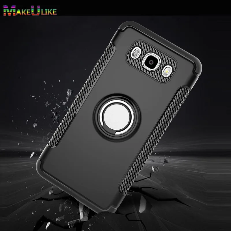 

MAKEULIKE Kickstand Back Case For Samsung Galaxy J5 2016 Cover Ring Armor Phone Bags Cases for Samsung J510F J5 2016 Capinhas