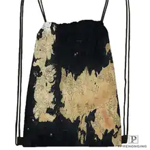 Пользовательские карты походная сумка на шнурке милый рюкзак дети ранец(черная спина) 31x40 см#2018611-2(21