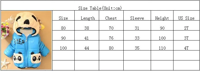 Одежда для детей; Верхняя одежда с рисунком панды; детская зимняя одежда для мальчиков и девочек; утепленная верхняя одежда; пальто; детская хлопковая стеганая куртка