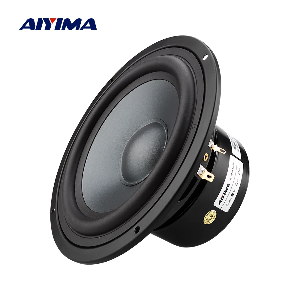 

AIYIMA 6.5 Inch Mid Woofer Speaker 4 8 Ohm 50 W Fever Bass Loudspeaker Bookshelf Sound DIY Speakers Column For Sound System