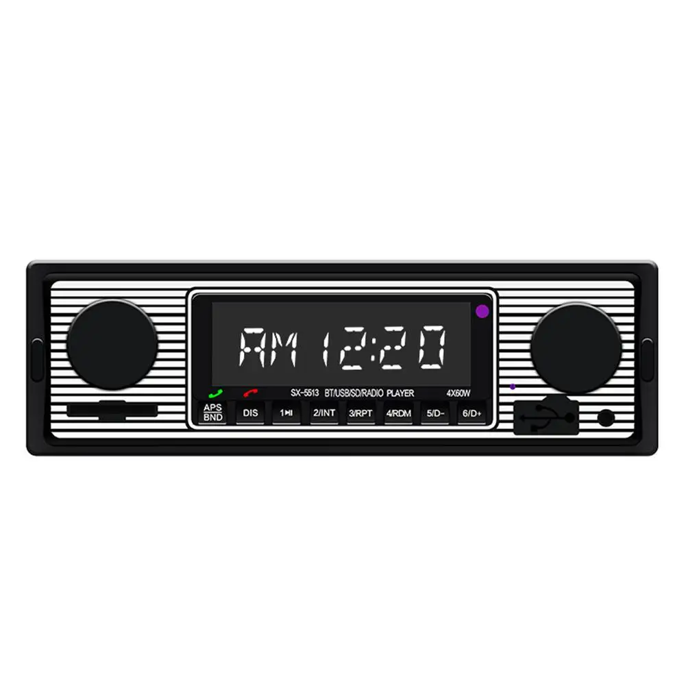 Alician Bluetooth Vintage Car Radio MP3 Player Stereo USB AUX Classic Car Stereo Audio Automotive Accessories 