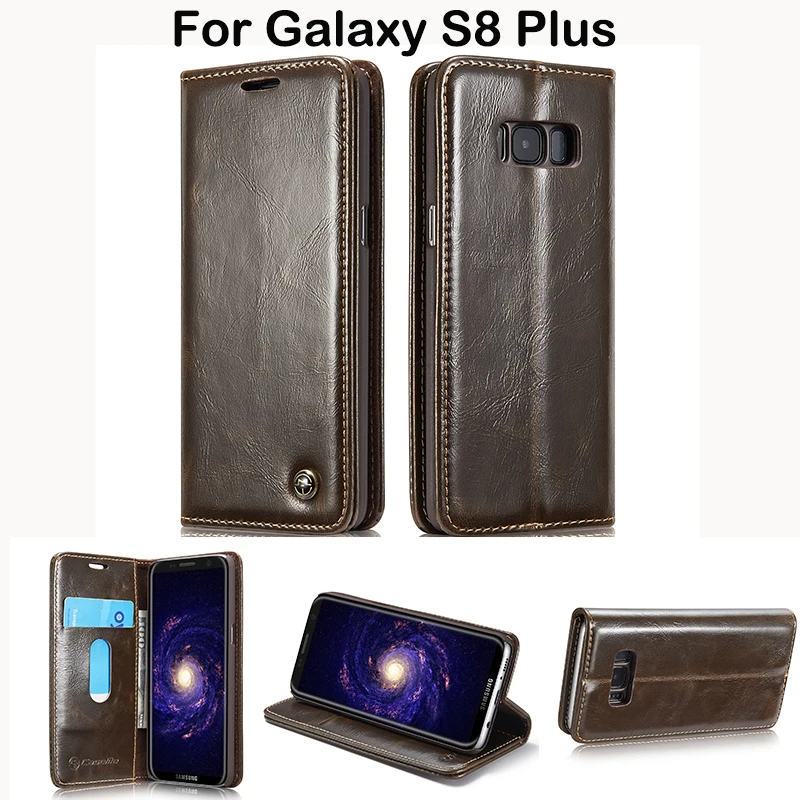 Luxury Phone Flip Wallet Leather Case For Samsung Galaxy S8 Plus Case 360 Shockproof OriginaL Phone Bags For Samsung S8 Plus Men