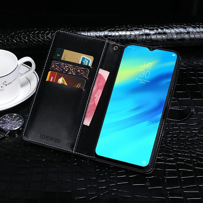 Чехол OPPO Realme 3, Роскошный кожаный флип-чехол для OPPO Realme 3, защитный чехол для телефона из крокодиловой кожи