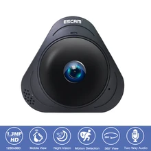ESCAM Q8 360 Degree Panoramic CCTV Surveillance Security Camera HD 960P Wifi IP Camera Wireless Fisheye VR Camera 2 Way Audio