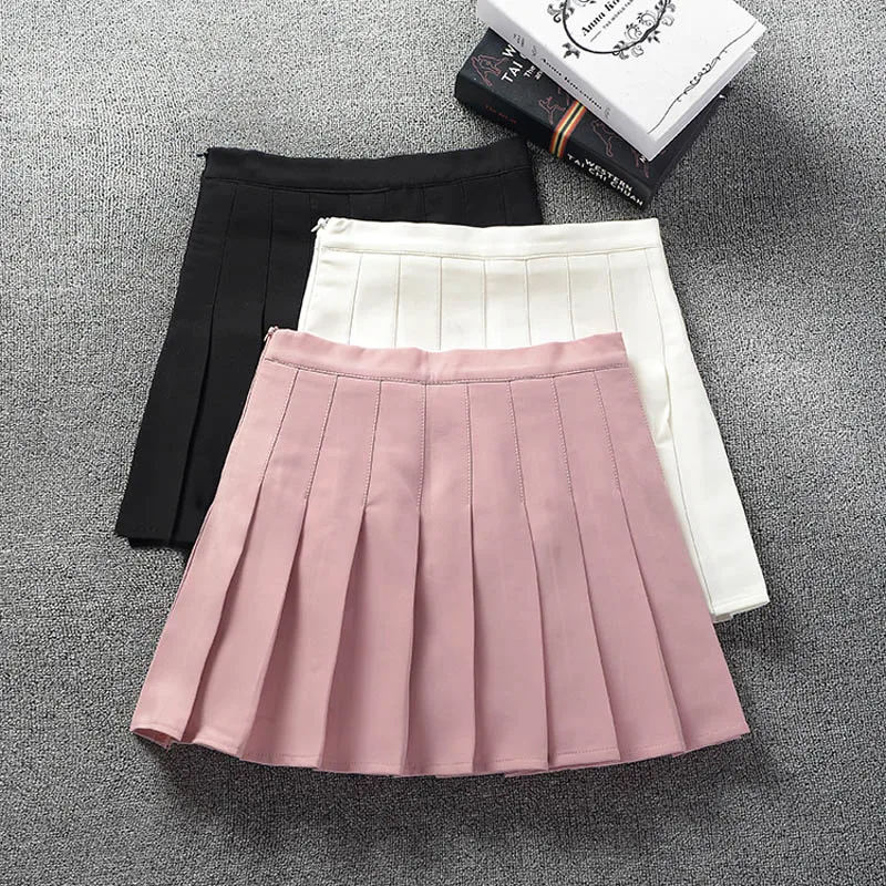 2018 Women Summer Skirts Preppy Style Pleated Skirts High Waist Mini ...