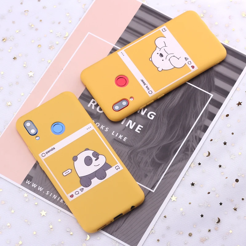 Силиконовый чехол для телефона Xiaomi Mi Redmi Note 5, 6, 7, 8, 9 lite Pro Plus с милыми мультяшными мишками и изображениями в Instagram