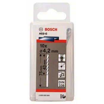 

BOSCH 2608595060 for metal Drill HSS-G DIN338 4,2x43x75 10uds