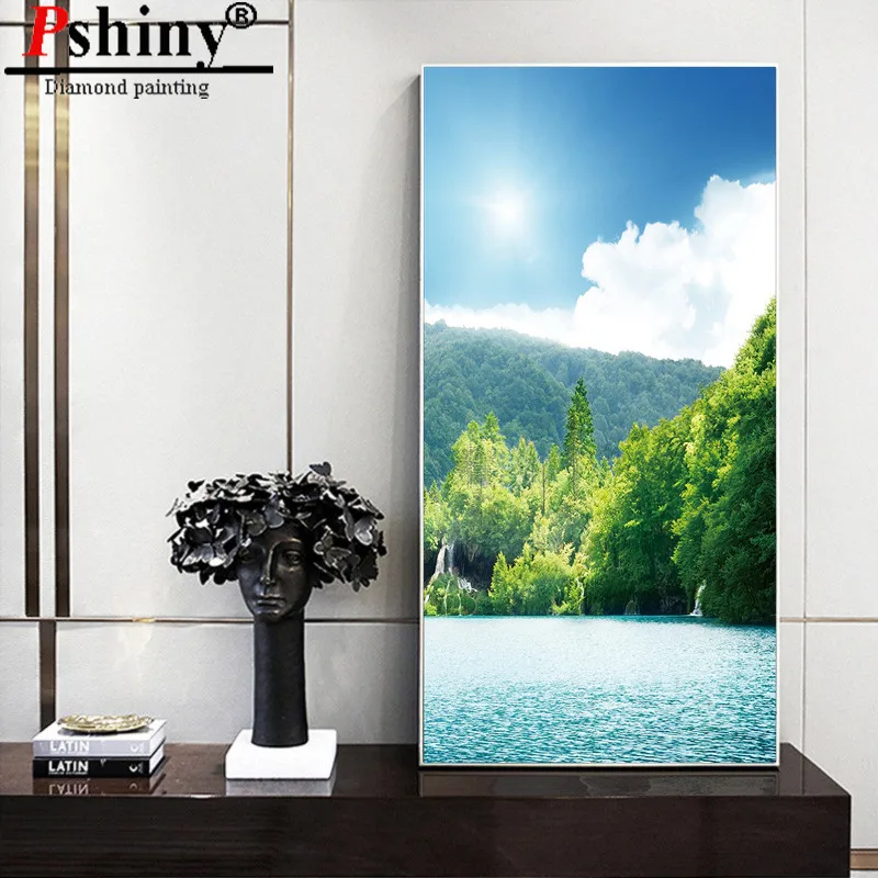 PSHINY DIY 5D алмазная вышивка продажа природные озера пейзаж картины из кристаллов