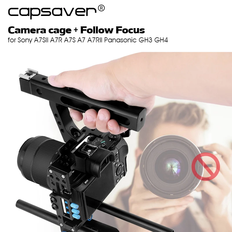 Capsaver 15 мм стержень установка видео DSLR Камера Кейдж стабилизатор Ручка Следуйте Фокус для Sony a7sii A7R A7S A7 A7RII Panasonic GH4