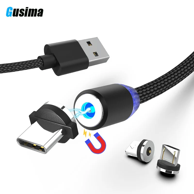

1M 2M Micro USB Magnetic Cable USB Type C Cord for iPhone Magnet Cable Connector Mobile USB Charger Cable Chargeur Cabel 2A 2.4A