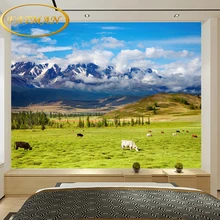 Пользовательские фото обои 3D стерео диван фон гостиная спальня росписи обоев Mountain пастбища пейзаж обои